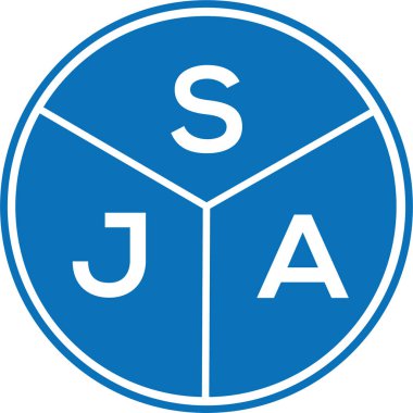 Beyaz arka planda SJA harf logosu tasarımı. SJA yaratıcı harflerin baş harfleri logo kavramı. SJA harf tasarımı.