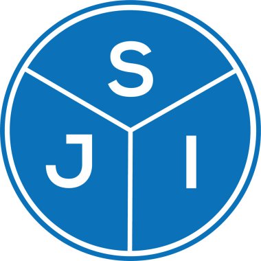 Beyaz arka planda SJI harf logosu tasarımı. SJI yaratıcı harflerin baş harfleri logo kavramı. SJI harf tasarımı.