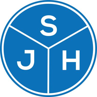 Beyaz arkaplanda SJH harf logosu tasarımı. SJH yaratıcı harflerin baş harfleri logo kavramı. SJH harf tasarımı.