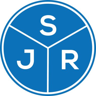 Beyaz arka planda SJR harf logosu tasarımı. SJR yaratıcı harflerin baş harfleri logo kavramı. SJR harf tasarımı.