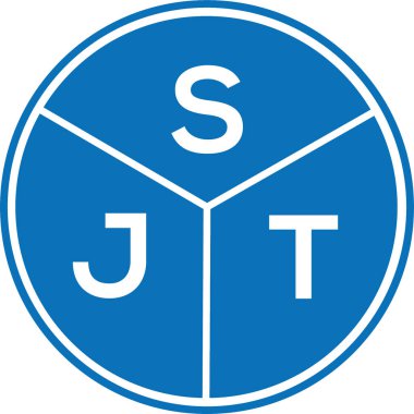 Beyaz arkaplanda SJT harf logosu tasarımı. SJT yaratıcı harflerin baş harfleri logo kavramı. SJT harf tasarımı.