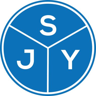 Beyaz arkaplanda SJY harf logosu tasarımı. SJY yaratıcı harflerin baş harfleri logo kavramı. SJY harf tasarımı.