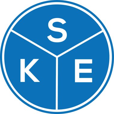 Beyaz arkaplanda SKE harfi logo tasarımı. SKE yaratıcı harflerin baş harfleri logo kavramı. SKE harf tasarımı.