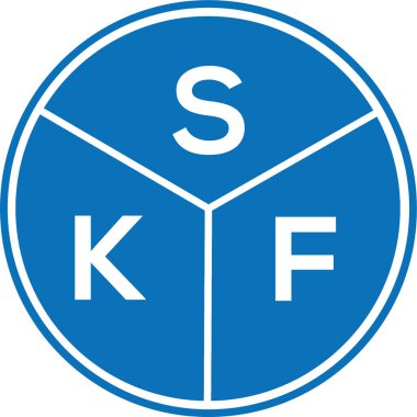 Beyaz arkaplanda SKF harf logosu tasarımı. SKF yaratıcı harflerin baş harfleri logo kavramı. SKF harf tasarımı.
