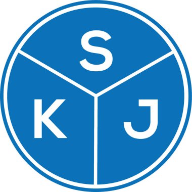 Beyaz arkaplanda SKJ harf logosu tasarımı. SKJ yaratıcı harflerin baş harfleri logo kavramı. SKJ harf tasarımı.