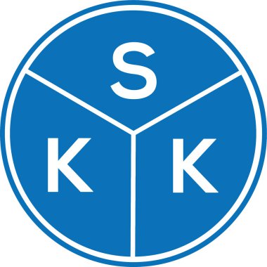 Beyaz arkaplanda SKK harf logosu tasarımı. SKK yaratıcı harflerin baş harfleri logo kavramı. SKK harf tasarımı.