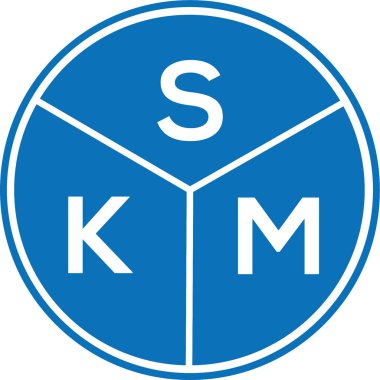 Beyaz arkaplanda SKM harf logosu tasarımı. SKM yaratıcı harflerin baş harfleri logo kavramı. SKM harf tasarımı.