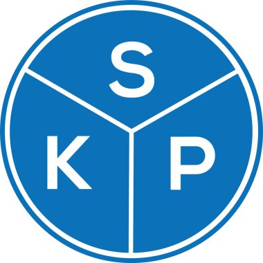 Beyaz arkaplanda SKP harf logosu tasarımı. SKP yaratıcı harflerin baş harfleri logo kavramı. SKP harf tasarımı.