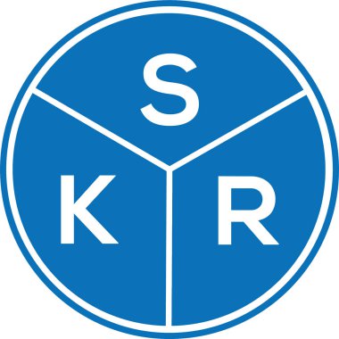 Beyaz arkaplanda SKR harf logosu tasarımı. SKR yaratıcı harflerin baş harfleri logo kavramı. SKR harf tasarımı.