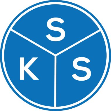 Beyaz arkaplanda SKS harf logosu tasarımı. SKS yaratıcı harflerin baş harfleri logo kavramı. SKS harf tasarımı.