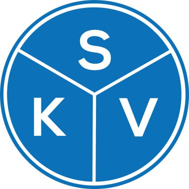 Beyaz arkaplanda SKV harf logosu tasarımı. SKV yaratıcı harflerin baş harfleri logo kavramı. SKV harf tasarımı.