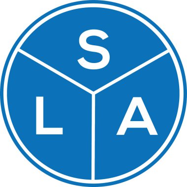 Beyaz arka planda SLA harf logosu tasarımı. SLA yaratıcı harfler logosu konsepti. SLA harf tasarımı.