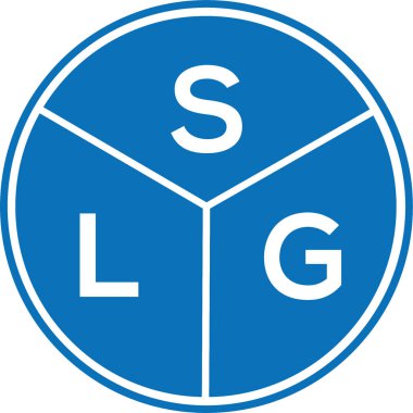 Beyaz arkaplanda SLG harf logosu tasarımı. SLG yaratıcı harflerin baş harfleri logo kavramı. SLG harf tasarımı.