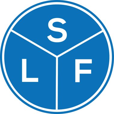 Beyaz arkaplanda SLF harf logosu tasarımı. SLF yaratıcı harflerin baş harfleri logo kavramı. SLF harf tasarımı.