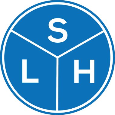 Beyaz arkaplanda SLH harf logosu tasarımı. SLH yaratıcı harflerin baş harfleri logo kavramı. SLH harf tasarımı.