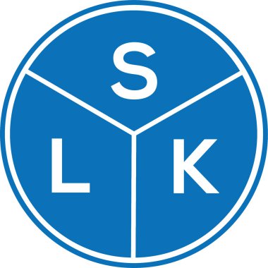 Beyaz arkaplanda SLK harf logosu tasarımı. SLK yaratıcı harflerin baş harfleri logo kavramı. SLK harf tasarımı.