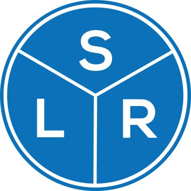 Beyaz arka planda SLR harf logosu tasarımı. SLR yaratıcı harflerin baş harfleri logo kavramı. SLR harf tasarımı.