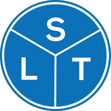 Beyaz arkaplanda SLT harf logosu tasarımı. SLT yaratıcı harf logosu konsepti. SLT harf tasarımı.