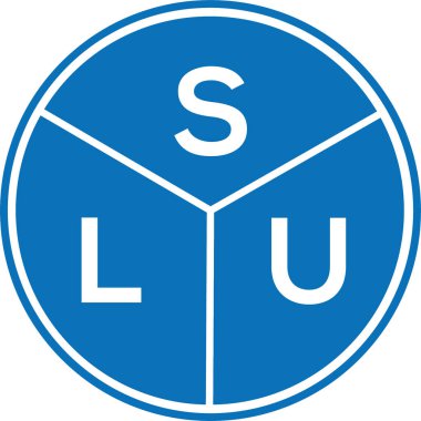 Beyaz arka planda SLU harf logosu tasarımı. SLU yaratıcı harf logosu konsepti. SLU harf tasarımı.