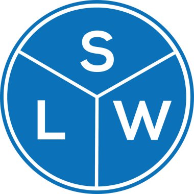 Beyaz arkaplanda SLW harf logosu tasarımı. SLW yaratıcı harflerin baş harfleri logo kavramı. SLW harf tasarımı.