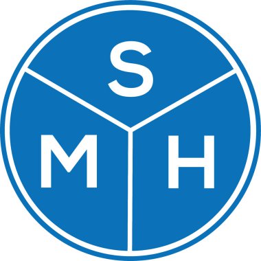Beyaz arkaplanda SMH harf logosu tasarımı. SMH yaratıcı harflerin baş harfleri logo kavramı. SMH harf tasarımı.