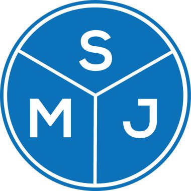 Beyaz arka planda SMJ harf logosu tasarımı. SMJ yaratıcı harflerin baş harfleri logo kavramı. SMJ harf tasarımı.