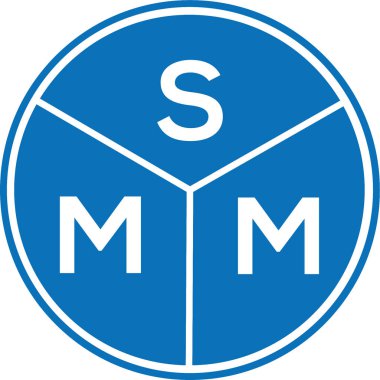 Beyaz arkaplanda SMM harf logosu tasarımı. SMM yaratıcı harflerin baş harfleri logo kavramı. SMM harf tasarımı.