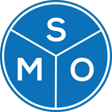 Beyaz arka planda SMO harf logosu tasarımı. SMO yaratıcı harflerin baş harfleri logo kavramı. SMO harf tasarımı.