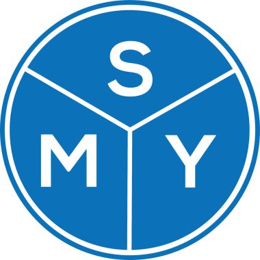 Beyaz arka planda SMY mektup logosu tasarımı. SMY yaratıcı harflerin baş harfleri logo kavramı. SMY mektup tasarımı.