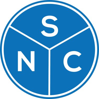 Beyaz arkaplanda SNC harf logosu tasarımı. SNC yaratıcı harflerin baş harfleri logo kavramı. SNC harf tasarımı.
