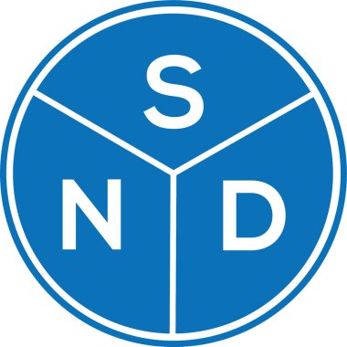 Beyaz arkaplanda SND harf logosu tasarımı. SND yaratıcı harflerin baş harfleri logo kavramı. SND harf tasarımı.
