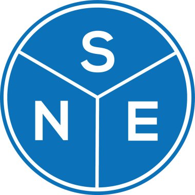 Beyaz arka planda SNE harf logosu tasarımı. SNE yaratıcı harflerin baş harfleri logo kavramı. SNE harf tasarımı.