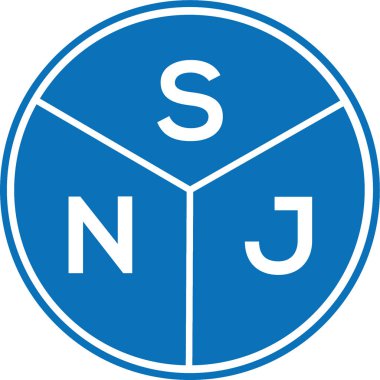 Beyaz arkaplanda SNJ harf logosu tasarımı. SNJ yaratıcı harflerin baş harfleri logo kavramı. SNJ harf tasarımı.