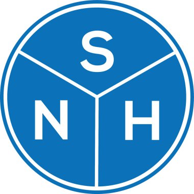 Beyaz arkaplanda SNH harf logosu tasarımı. SNH yaratıcı harflerin baş harfleri logo kavramı. SNH harf tasarımı.