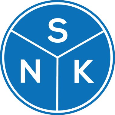 Beyaz arkaplanda SNK harf logosu tasarımı. SNK yaratıcı harflerin baş harfleri logo kavramı. SNK harf tasarımı.