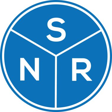Beyaz arka planda SNR harf logosu tasarımı. SNR yaratıcı harflerin baş harfleri logo kavramı. SNR harf tasarımı.