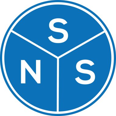 Beyaz arkaplanda SNS harf logosu tasarımı. SNS yaratıcı harf logosu konsepti. SNS harf tasarımı.