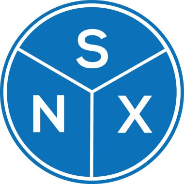 Beyaz arkaplanda SNX harf logosu tasarımı. SNX yaratıcı harflerin baş harfleri logo kavramı. SNX harf tasarımı.