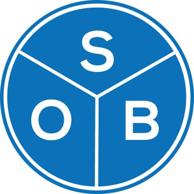 Beyaz arka planda SOB harfi logo tasarımı. OÇ yaratıcı harflerin baş harfleri logo konsepti. SOB harf tasarımı.
