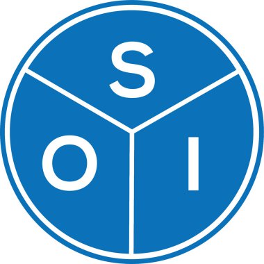 Beyaz arka planda SOI harf logosu tasarımı. SOI yaratıcı harflerin baş harfleri logo kavramı. SOI harf tasarımı.