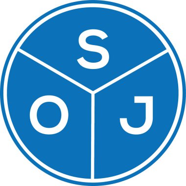 Beyaz arka planda SOJ harfi logo tasarımı. SOJ yaratıcı harflerin baş harfleri logo kavramı. SOJ harf tasarımı.