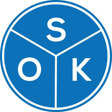 Beyaz arkaplanda SOK harf logosu tasarımı. SOK yaratıcı harflerin baş harfleri logo kavramı. SOK harf tasarımı.
