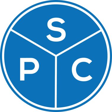 Beyaz arkaplanda SPC harf logosu tasarımı. SPC yaratıcı harflerin baş harfleri logo kavramı. SPC harf tasarımı.