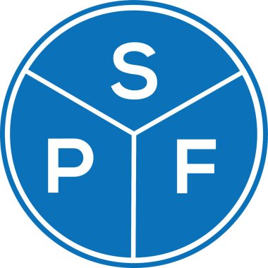 Beyaz arkaplanda SPF harf logosu tasarımı. SPF yaratıcı harflerin baş harfleri logo kavramı. SPF harf tasarımı.