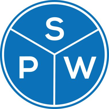 Beyaz arkaplanda SPW harf logosu tasarımı. SPW yaratıcı harflerin baş harfleri logo kavramı. SPW harf tasarımı.