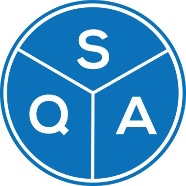 Beyaz arka planda SQA harf logosu tasarımı. SQA yaratıcı harflerin baş harfleri logo kavramı. SQA harf tasarımı.