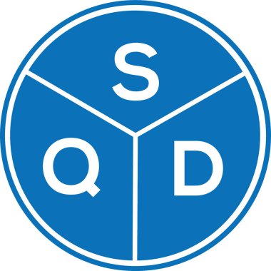 Beyaz arkaplanda SQD harf logosu tasarımı. SQD yaratıcı harflerin baş harfleri logo kavramı. SQD harf tasarımı.