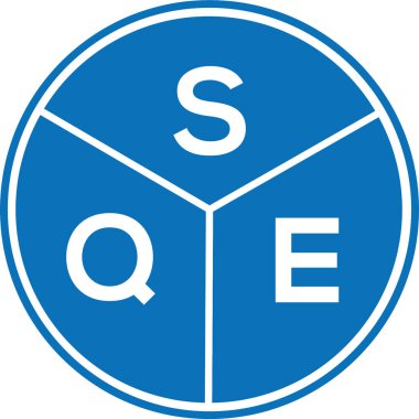 Beyaz arkaplanda SQE harf logosu tasarımı. SQE yaratıcı harflerin baş harfleri logo kavramı. SQE harf tasarımı.