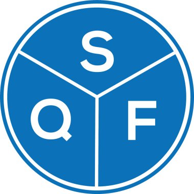 Beyaz arkaplanda SQF harf logosu tasarımı. SQF yaratıcı harflerin baş harfleri logo kavramı. SQF harf tasarımı.