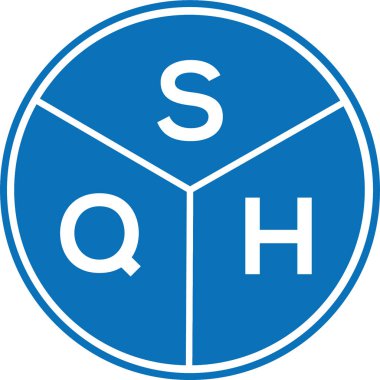 Beyaz arkaplanda SQH harf logosu tasarımı. SQH yaratıcı harflerin baş harfleri logo kavramı. SQH harf tasarımı.
